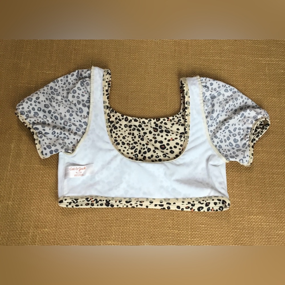 Cat & Jack Girls Two-piece Animal Print Swimsuit Set Size XL(14) - K723 - Picture 10 of 14